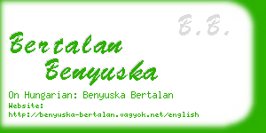 bertalan benyuska business card